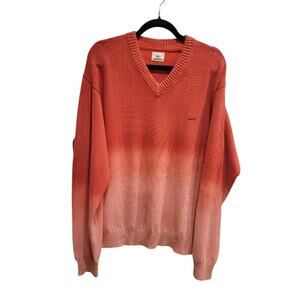 Lacoste Devanlay Sweater Men's Tie Dye Long Sleeve XL Coral Pink Preppy